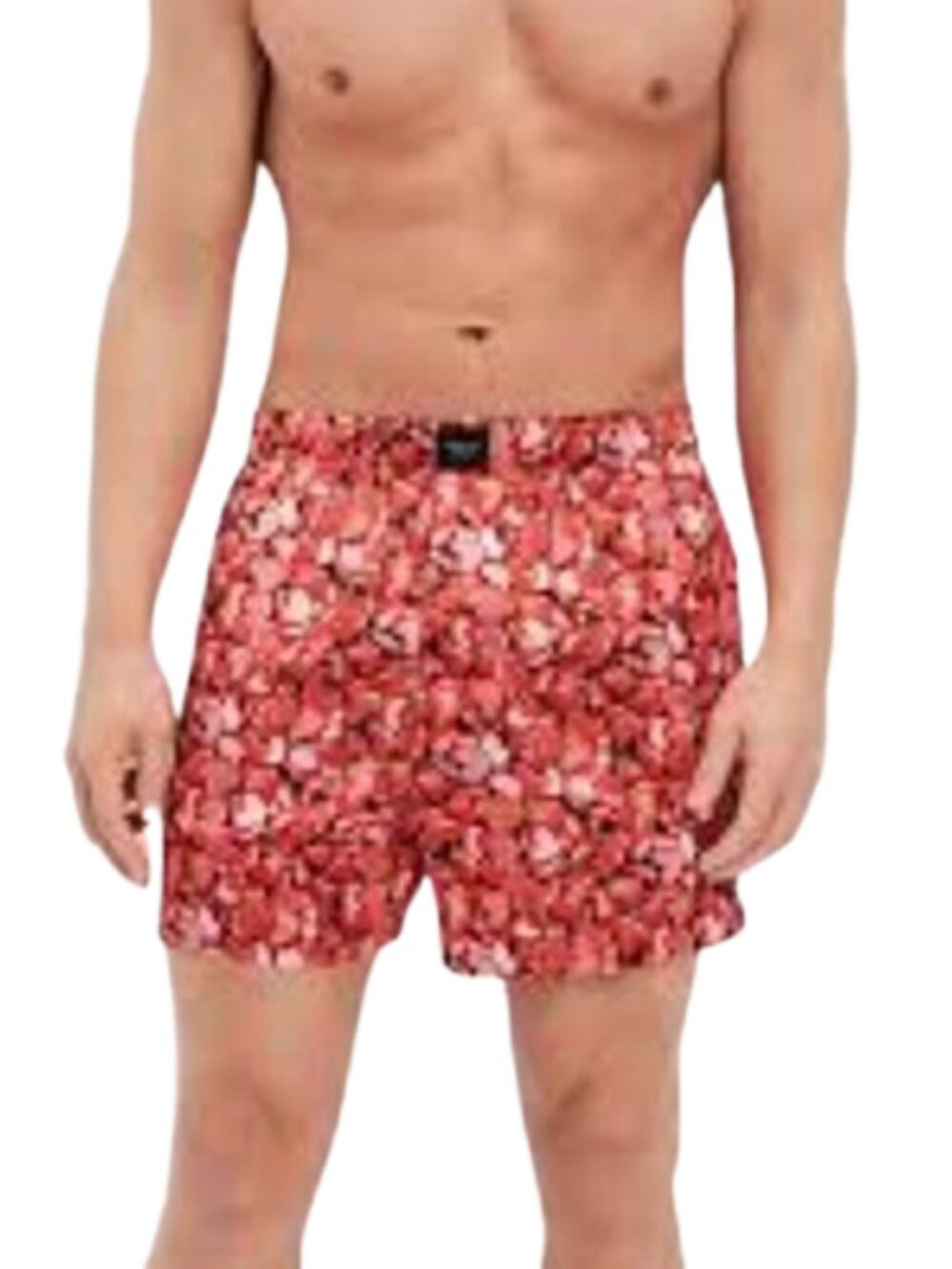 *NWT AEO Satin Pocket Boxer Short Red Plastic Hearts Pattern M